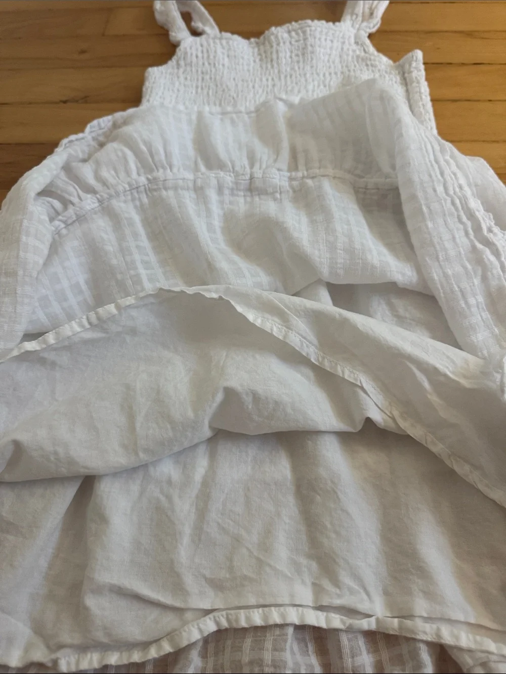 Janie and Jack White Smocked Sundress with Ruffle Hem 8Y